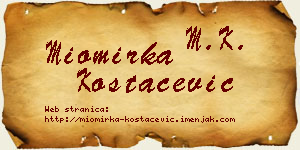 Miomirka Kostačević vizit kartica